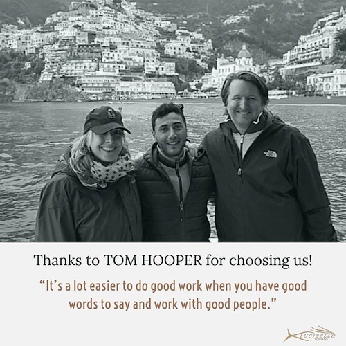 Tom Hooper a Positano sceglie Lucibello per i suoi trasferimenti via mare