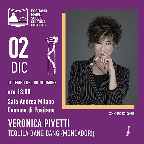 Torna “Positano Mare, Sole e Cultura”, 2 dicembre appuntamento con l'attrice Veronica Pivetti 