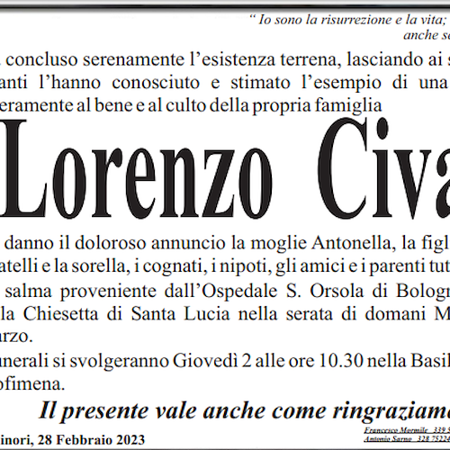 Tristezza e sgomento a Minori, si è spento il cuore buono e generoso di Lorenzo Civale 