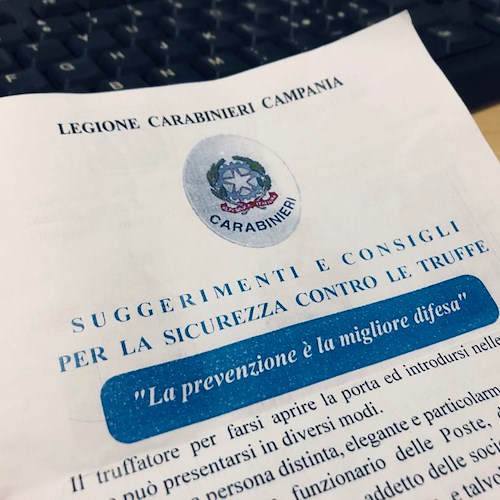 Truffe agli anziani: Comando Legione Carabinieri Campania diffonde opuscolo con le 10 regole “d'oro”