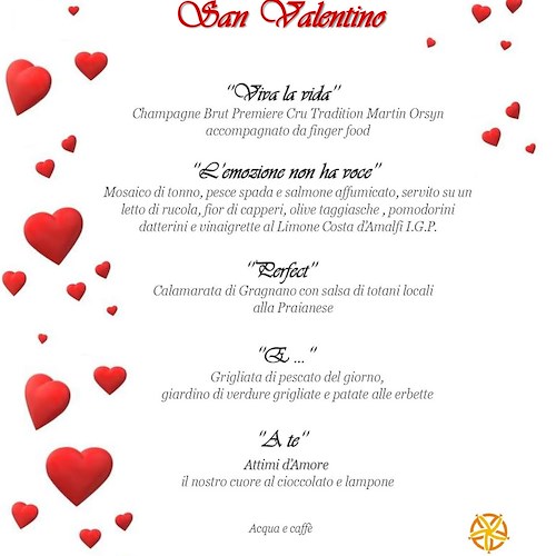 Una cena al suono del sax e quattro dolci a tema amore: questo è San Valentino per Sal De Riso