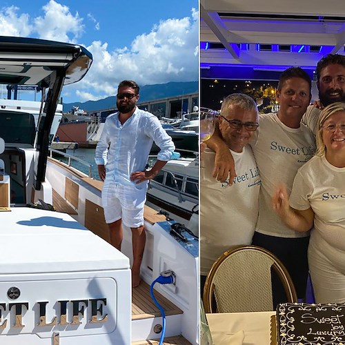 Una nuova barca è pronta a salpare dalla "Luxury Boats Positano": Lucia e Matteo battezzano la "Sweet Life"