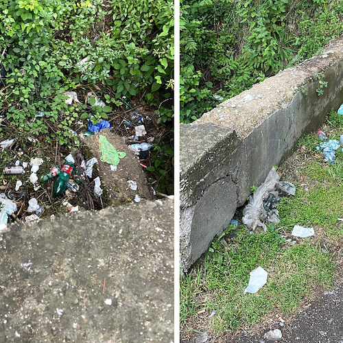 Vico Equense, discarica a cielo aperto a Tordigliano: bottiglie, plastica e cartacce in mezzo alla natura