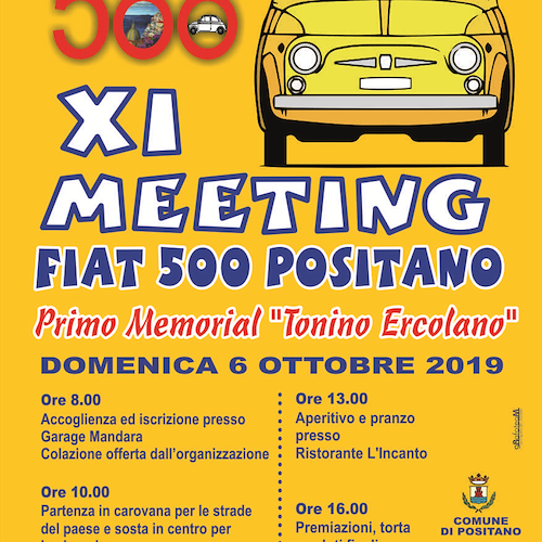 XI Meeting Fiat 500: le auto d’epoca si riuniscono a Positano per il Memorial “Tonino Ercolano”