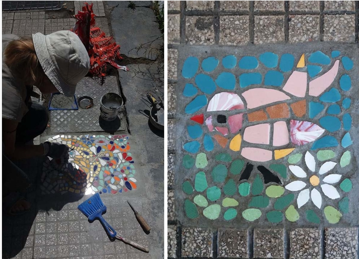 Quando la street art è funzionale: Irina Belaeva ripara le buche di Messina con i mosaici - Positano Notizie